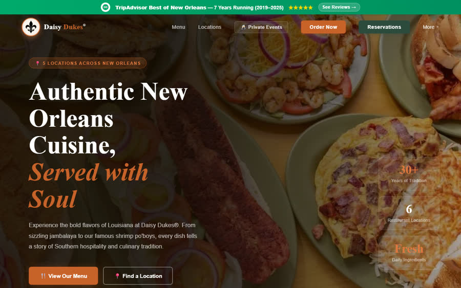 Homepage of the Daisy Dukes website